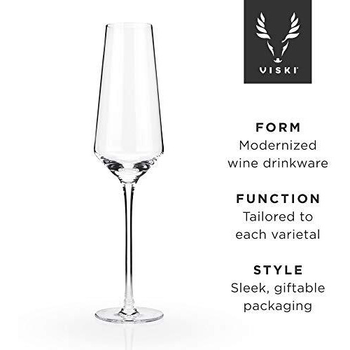 Angled Crystal Champagne Flutes by Viski