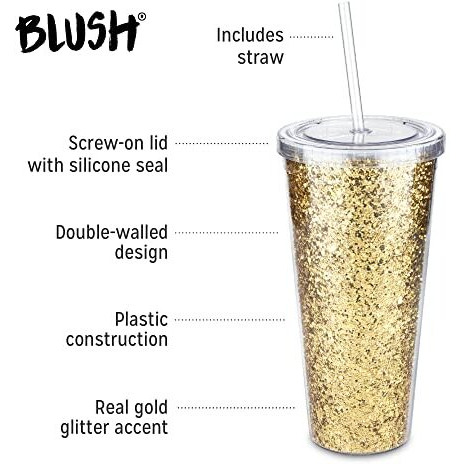 Glam Double Walled Glitter Tumbler by Blush