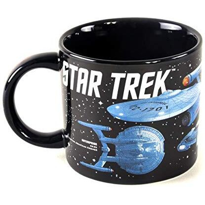 The Unemployed Philosophers Guild Starships of Star Trek Coffee Mug - Different Iconic Ships From Across the Ages - Comes in a Fun Gift Box, 14 oz