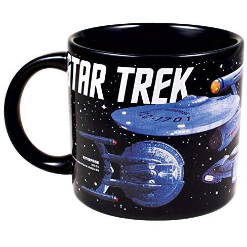 The Unemployed Philosophers Guild Starships of Star Trek Coffee Mug - Different Iconic Ships From Across the Ages - Comes in a Fun Gift Box, 14 oz