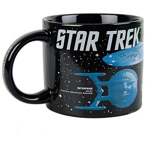 The Unemployed Philosophers Guild Starships of Star Trek Coffee Mug - Different Iconic Ships From Across the Ages - Comes in a Fun Gift Box, 14 oz