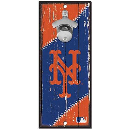 New York Mets Sign Wood 5x11 Bottle Opener