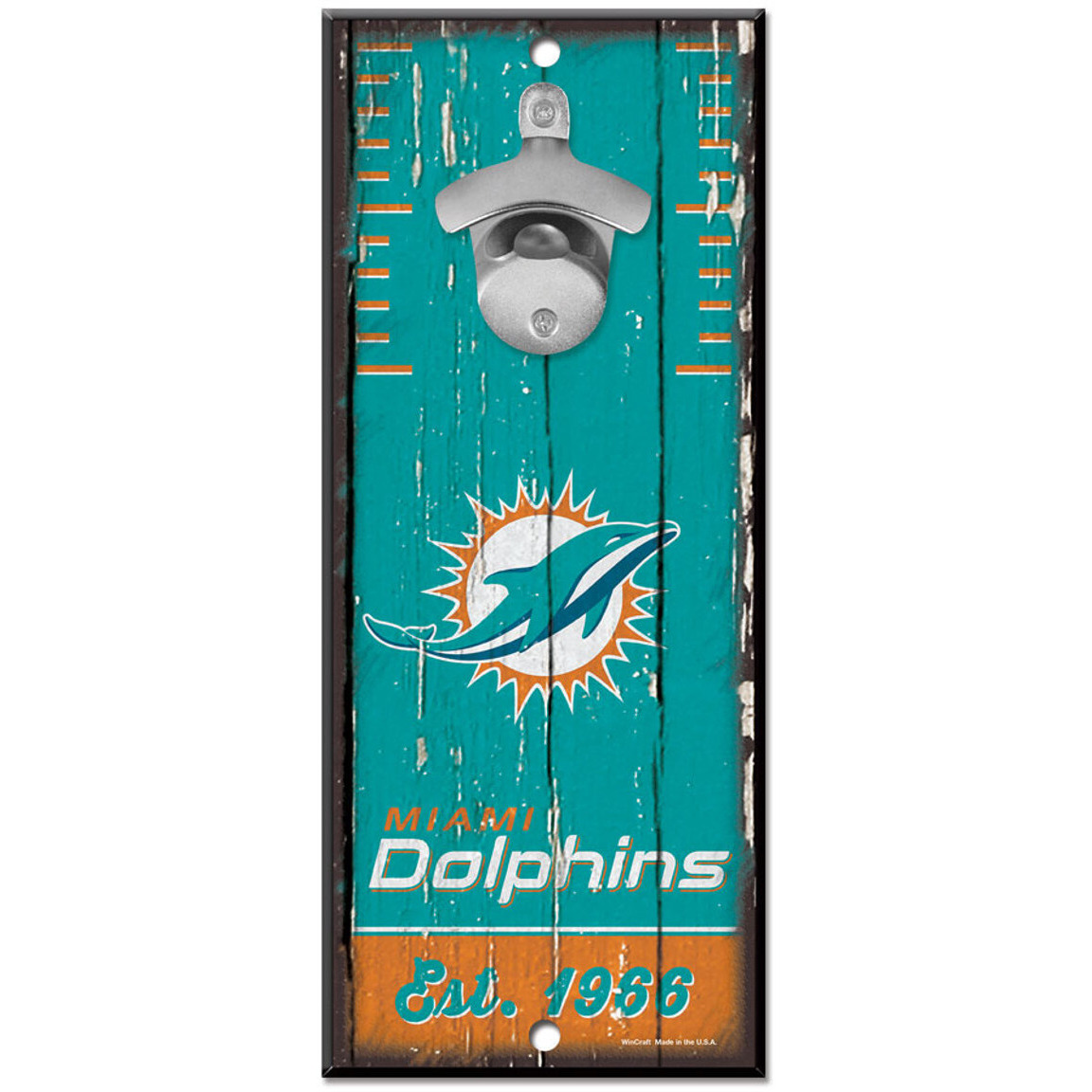 Miami Dolphins Sign Wood 5x11 Bottle Opener