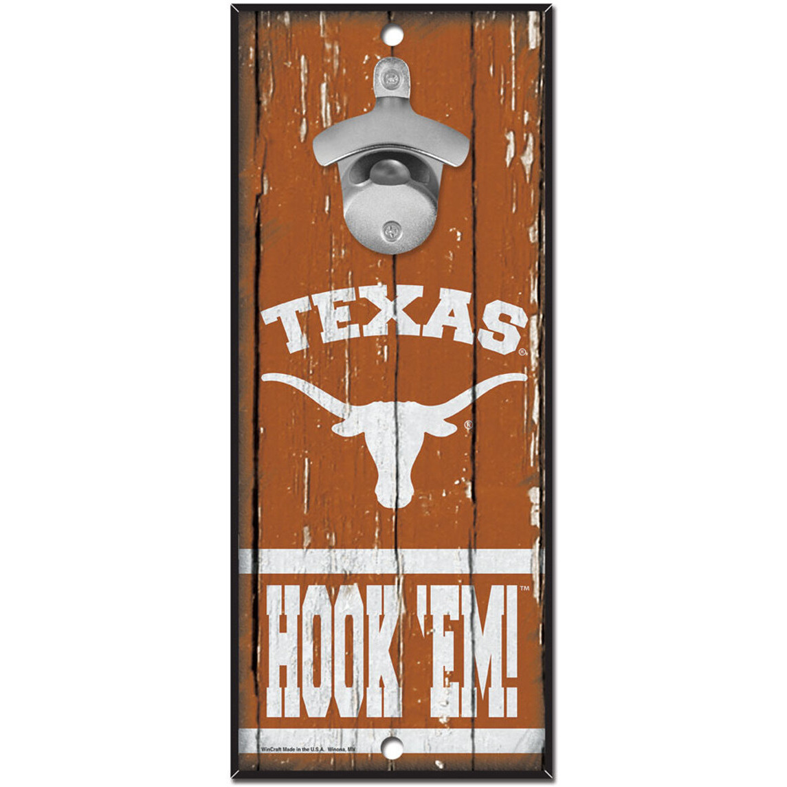 Texas Longhorns Sign Wood 5x11 Bottle Opener