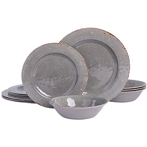 Muana Melamine DW 12pc Grey