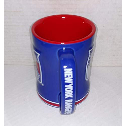 New York Rangers Coffee Mug 14oz Sculpted Relief