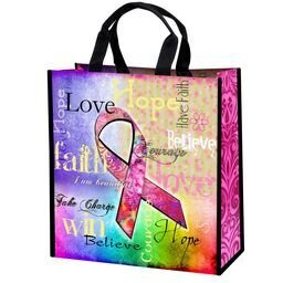 Joann Marrie Designs P2SB2HOPE Polypropylene Hope Print Shopping Bag - Black