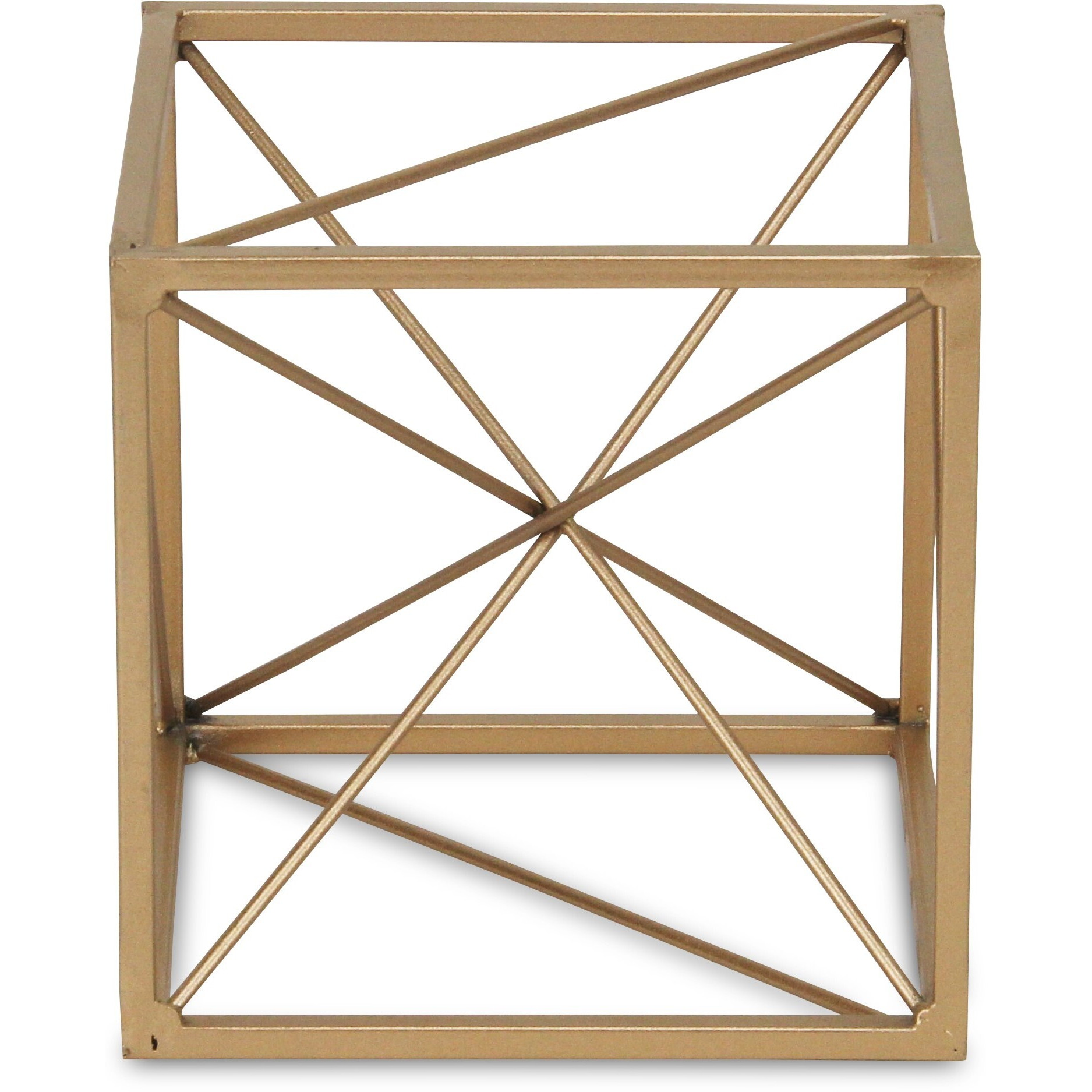 Emel Abstract Patterned Golden Cube Decor - Small