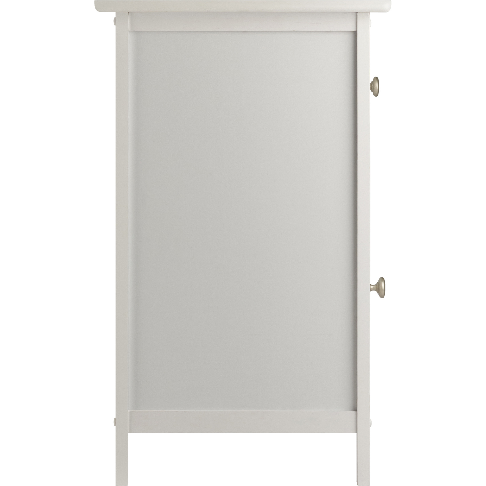 Ergode Wood Eugene Accent Table - Versatile & Timeless Design, White Finish, Satin Nickel Knobs, Pull-Out Drawer & Bottom Door for Storage