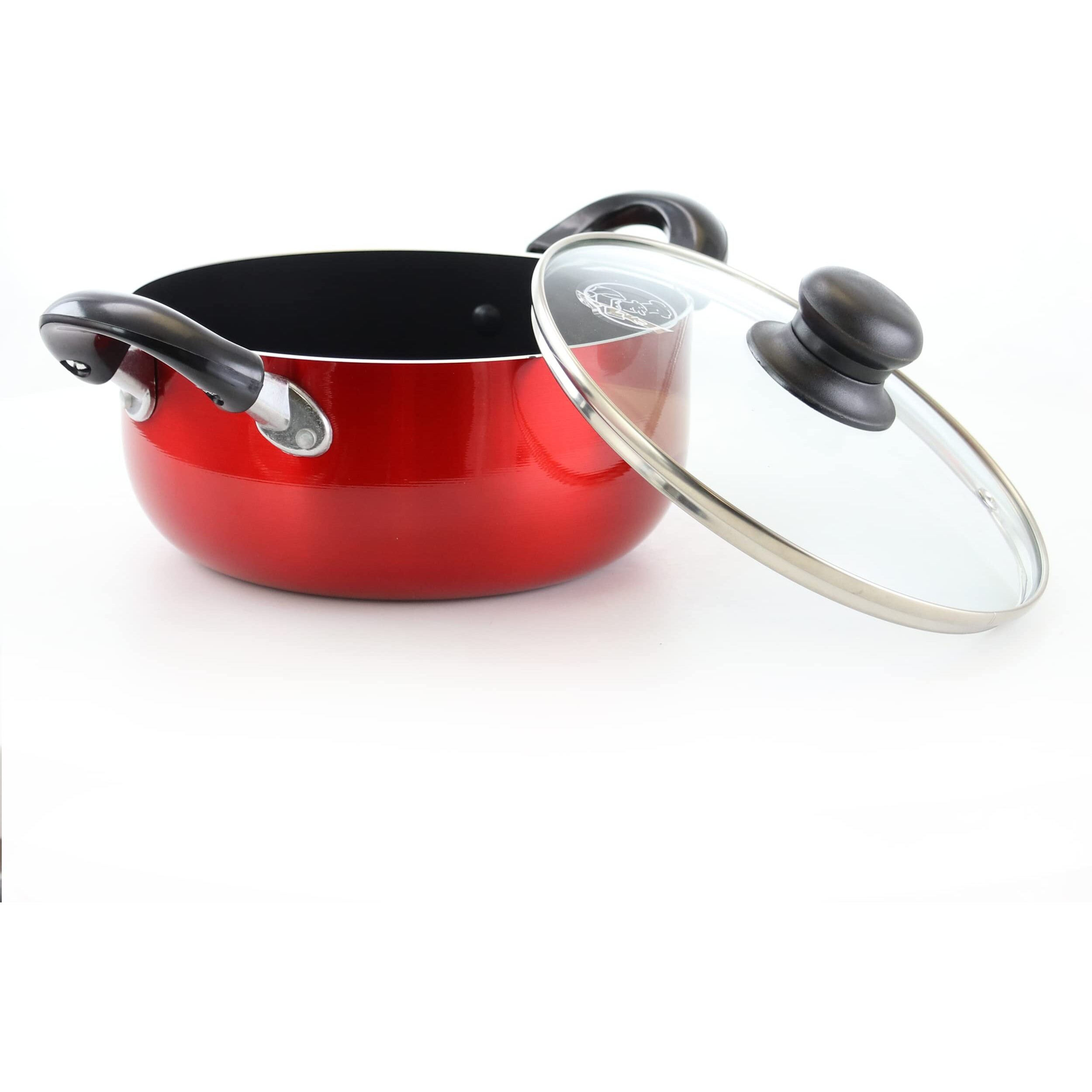 Better Chef 5-Quart Metallic Red Aluminum Dutch Oven with Glass Lid