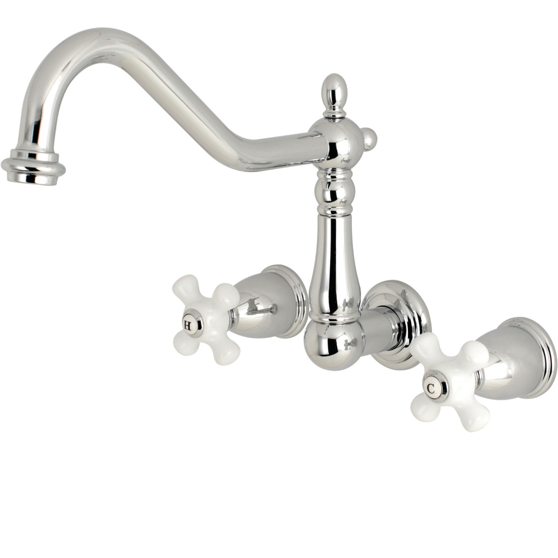 Kingston Brass KS1281PX Wall Mount Kitchen Faucet, Polished Chrome