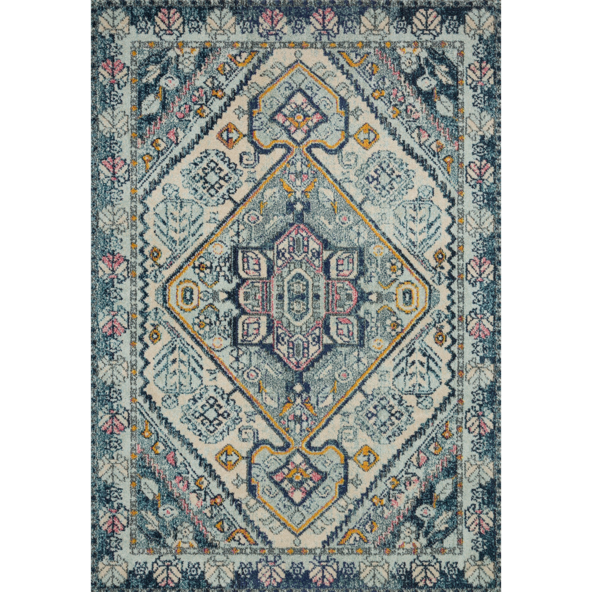 Nadia Aqua / Navy - 2'-2" x 10'