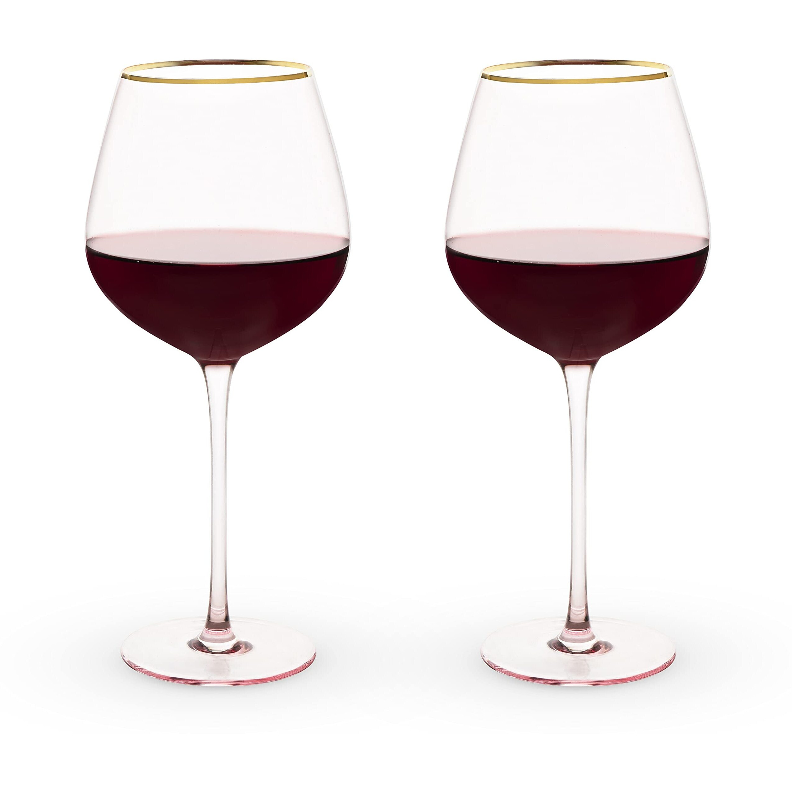 Rose Crystal Red Wine Glass Set by Twine