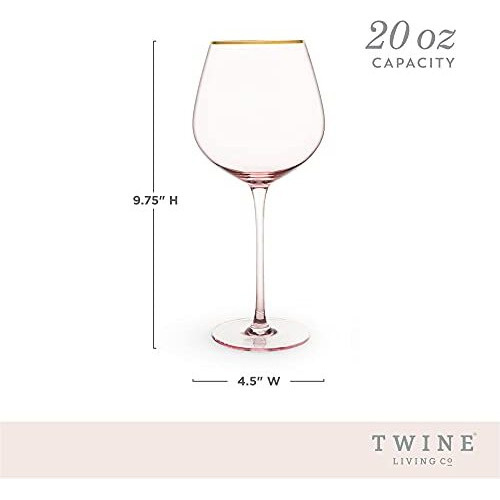 Rose Crystal Red Wine Glass Set by Twine