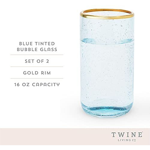 Aqua Bubble Glass Tumbler Set by Twine