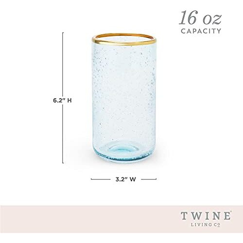 Aqua Bubble Glass Tumbler Set by Twine