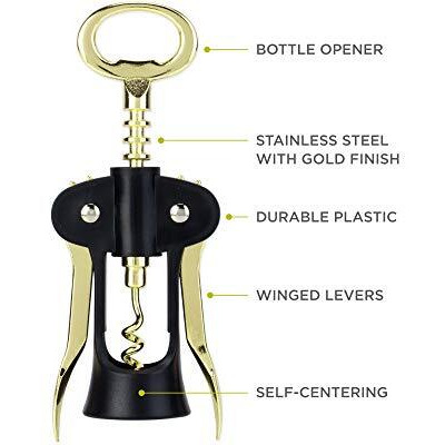 FlyboyWinged Corkscrew in Gold & Black by True