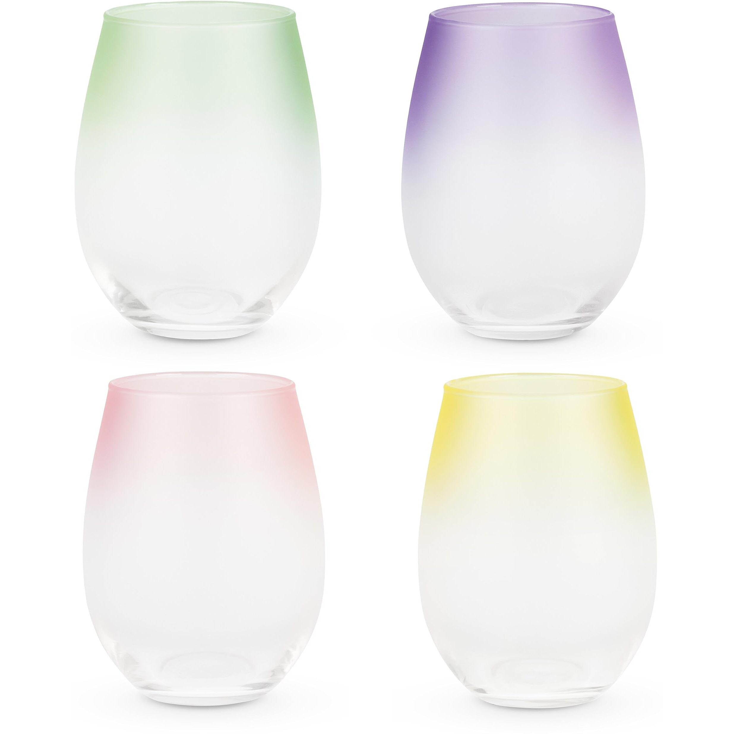 Frosted Ombre Stemless Wine Glasses by Blush