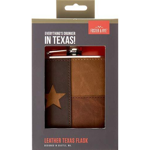 Leather Texas Flask by Foster & Rye