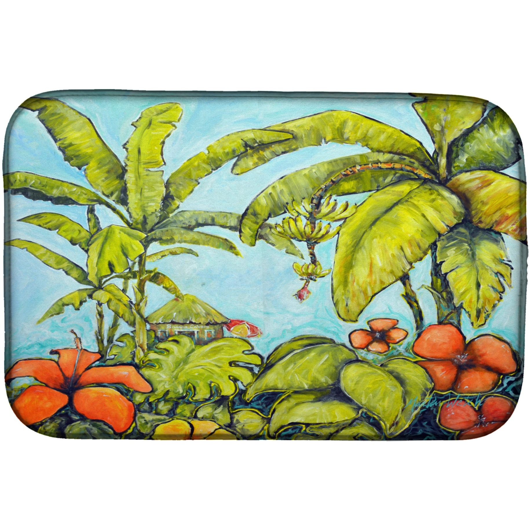 &quotCaroline's Treasures MW1268DDM Banana Cabana dish-drying-mats, 14 x 21, Multicolor"