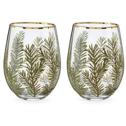 Woodland Stemless Wine Glass Set by Twine