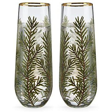 Woodland Stemless Champagne Flute Set by Twine