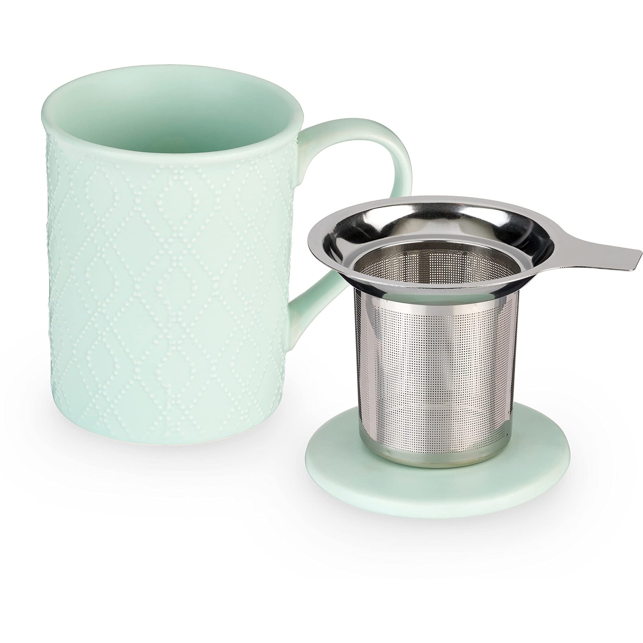 Annette Souk Mint Ceramic Tea Mug & Infuser by Pinky Up