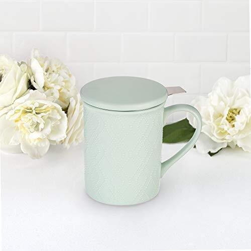 Annette Souk Mint Ceramic Tea Mug & Infuser by Pinky Up