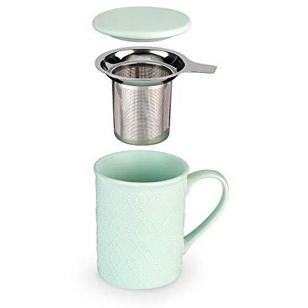 Annette Souk Mint Ceramic Tea Mug & Infuser by Pinky Up