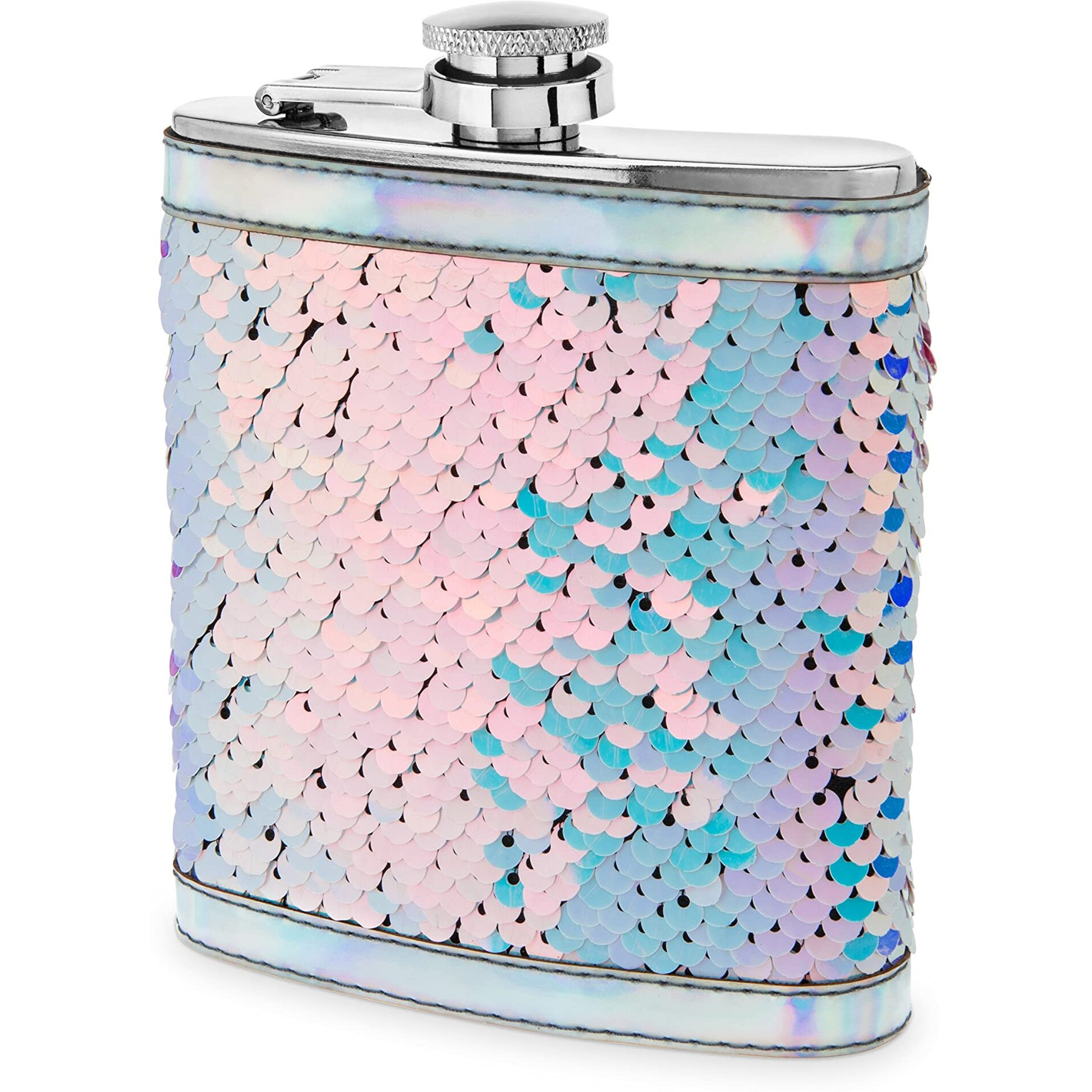 Splash Mermaid Change Sequin Captive Flask by Blush