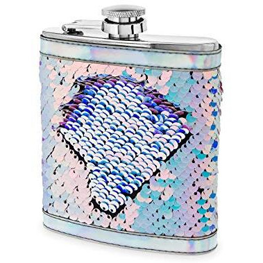 Splash Mermaid Change Sequin Captive Flask by Blush