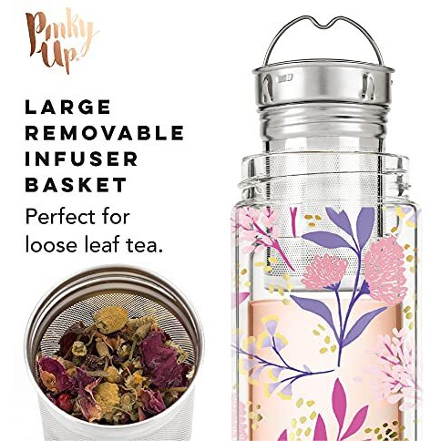 Blair Botanical Bliss Glass Travel Infuser Mug by Pinky Up