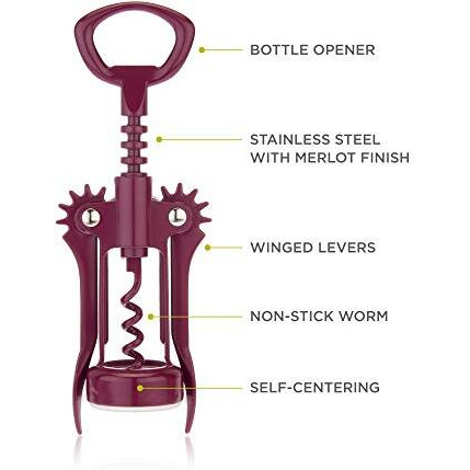 Soar Merlot Winged Corkscrew by True