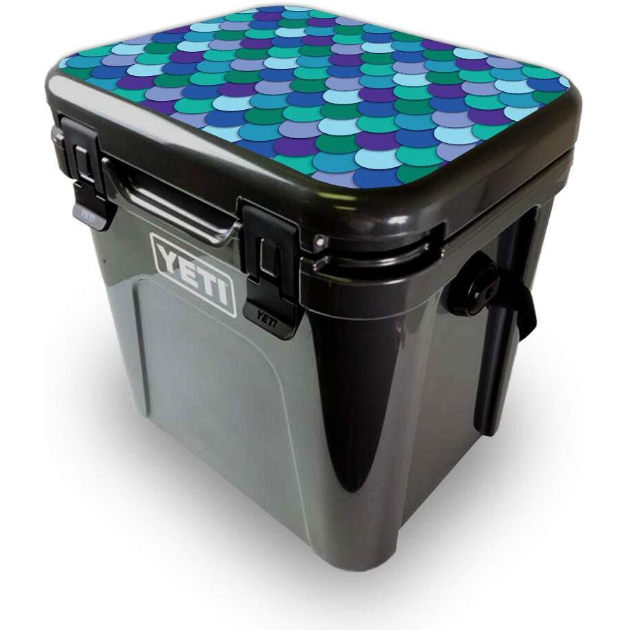 MightySkins YEROA24LID-Blue Scales Skin for Yeti Roadie 24 Hard cooler Lid - Blue Scales