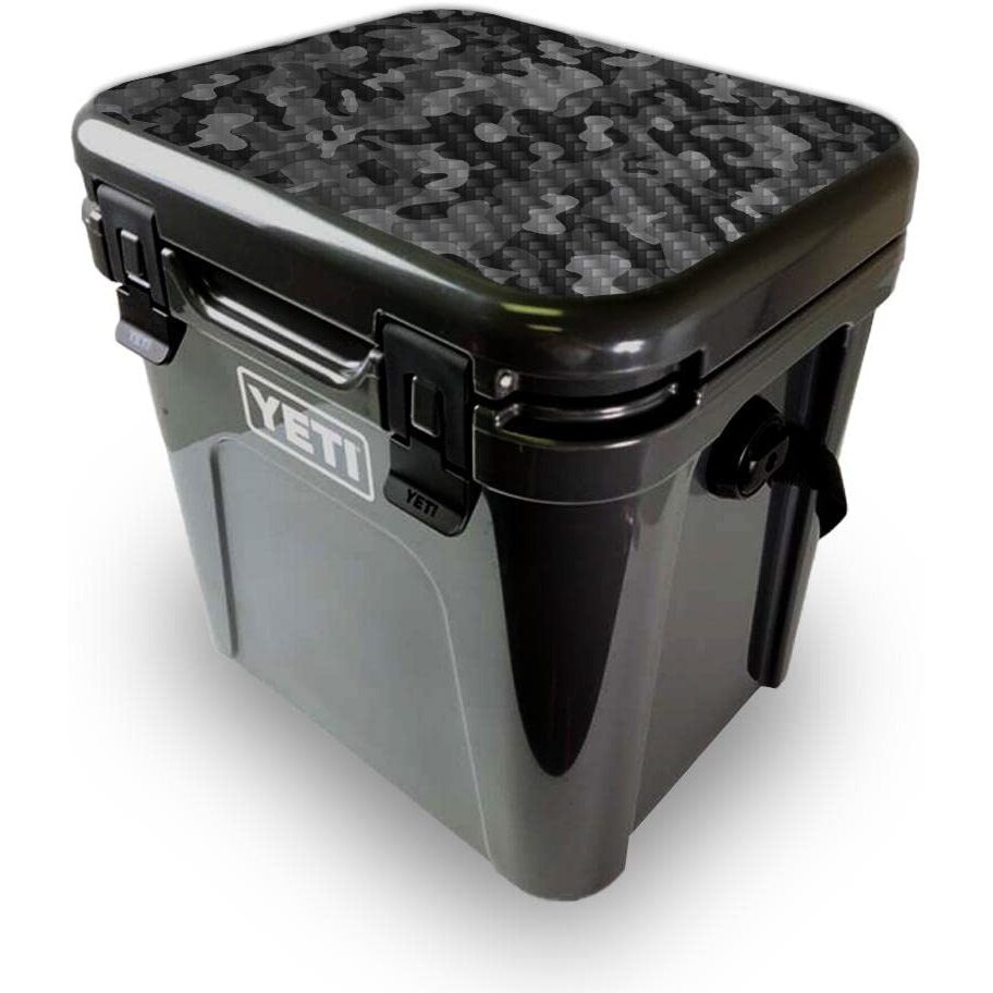 MightySkins YEROA24LID-Black camo Skin for Yeti Roadie 24 Hard cooler Lid - Black camo