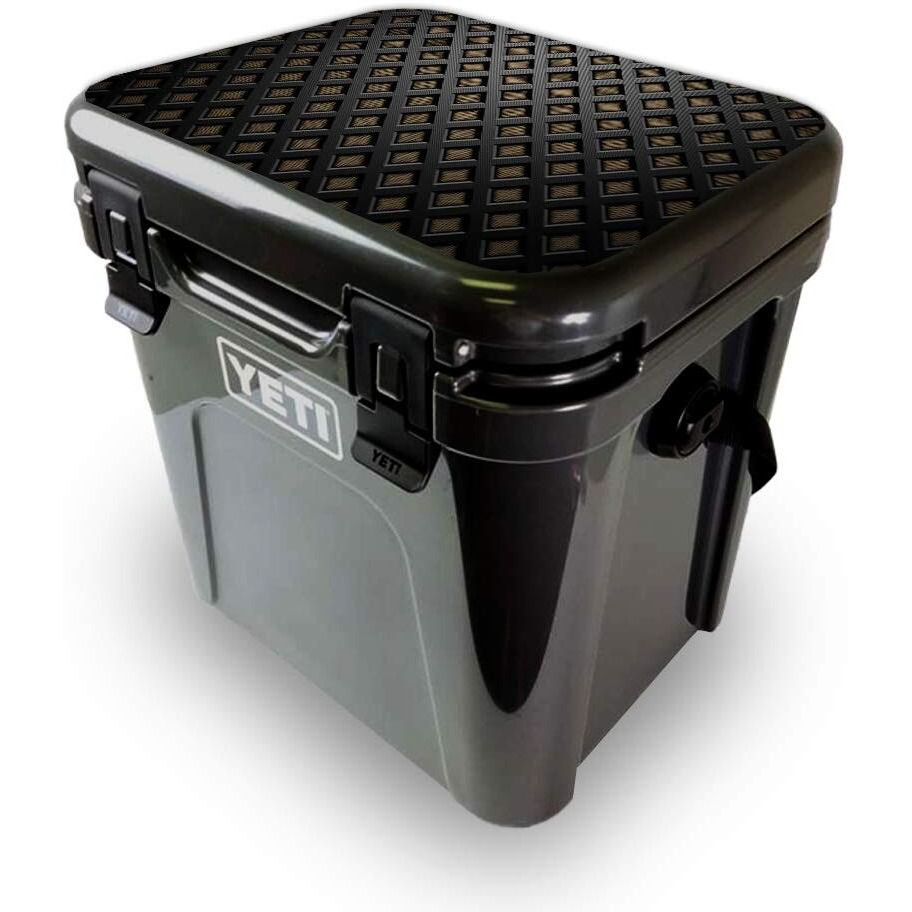 MightySkins YEROA24LID-Black Wall Skin for Yeti Roadie 24 Hard cooler Lid - Black Wall