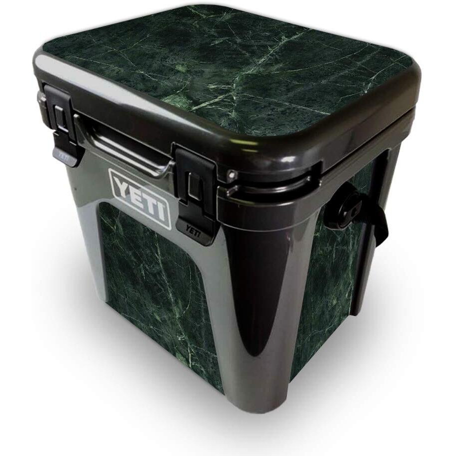 MightySkins YEROAD24-green Marble Skin for Yeti Roadie 24 Hard cooler - green Marble