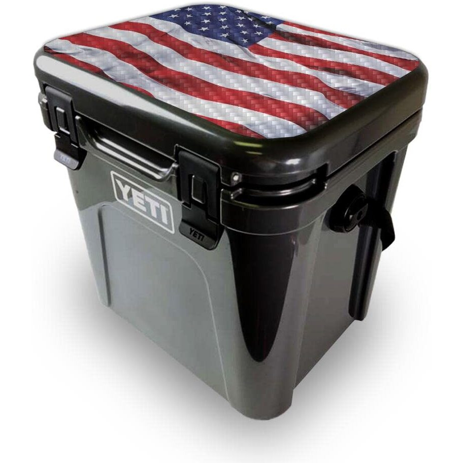 MightySkins YEROA24LID-American Flag Skin for Yeti Roadie 24 Hard cooler Lid - American Flag