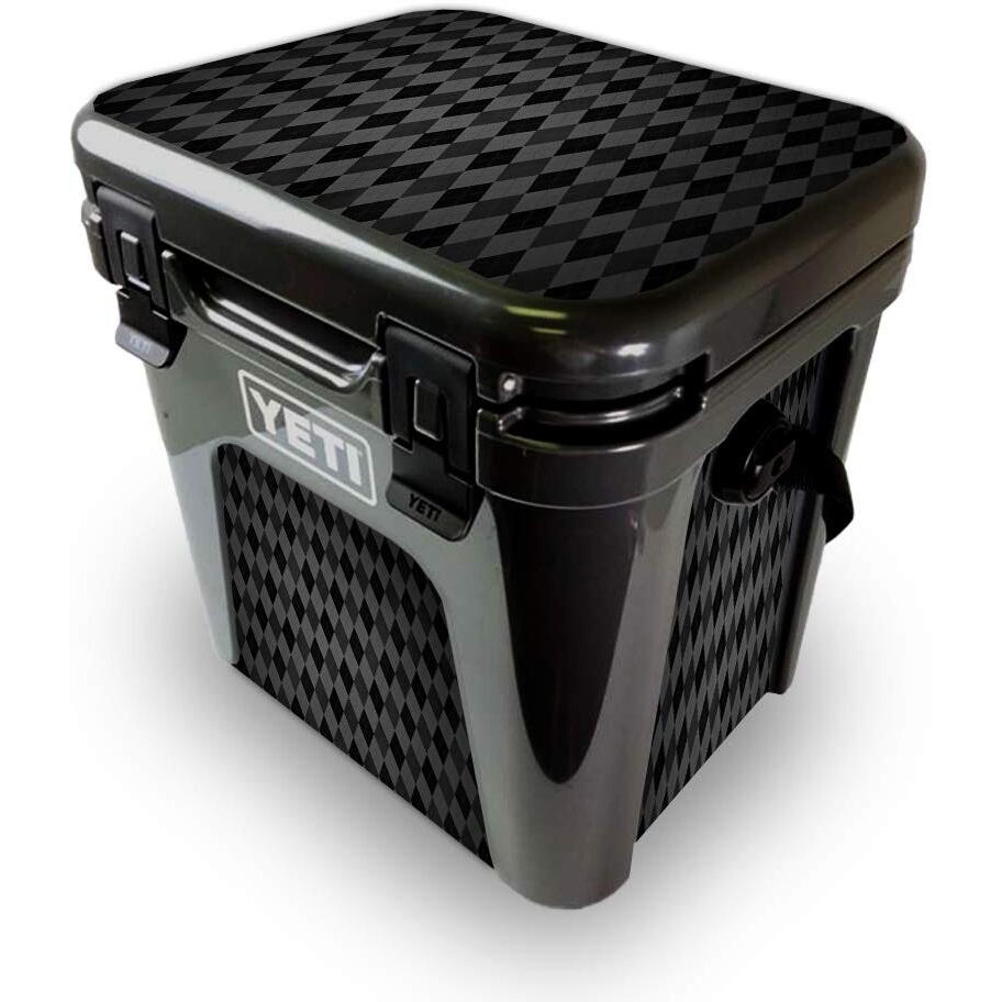 MightySkins YEROAD24-Black Argyle Skin for Yeti Roadie 24 Hard cooler - Black Argyle