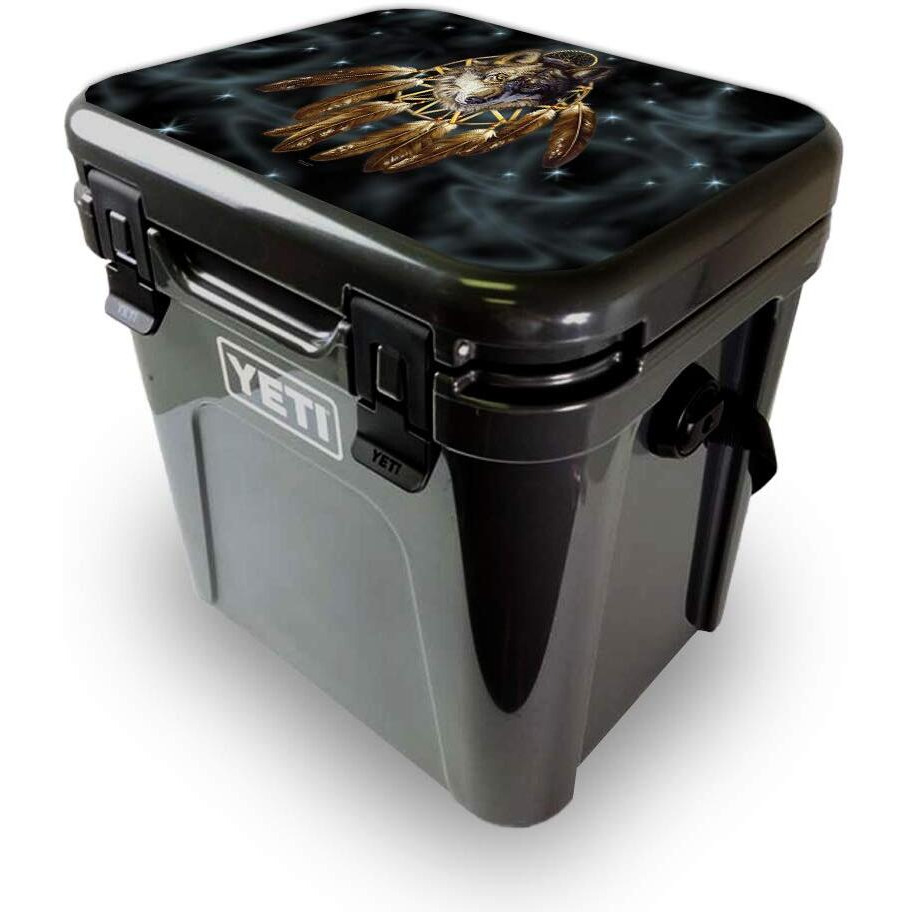 MightySkins YEROA24LID-Wolf Dreams Skin for Yeti Roadie 24 Hard cooler Lid - Wolf Dreams