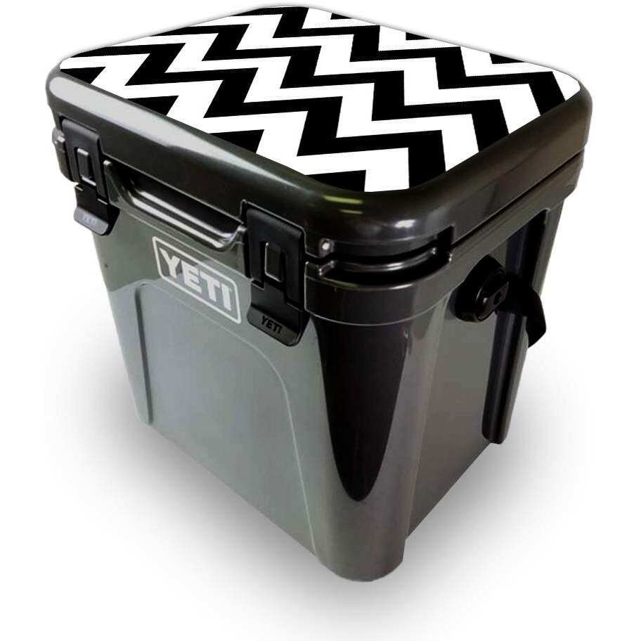 MightySkins YEROA24LID-Black chevron Skin for Yeti Roadie 24 Hard cooler Lid - Black chevron