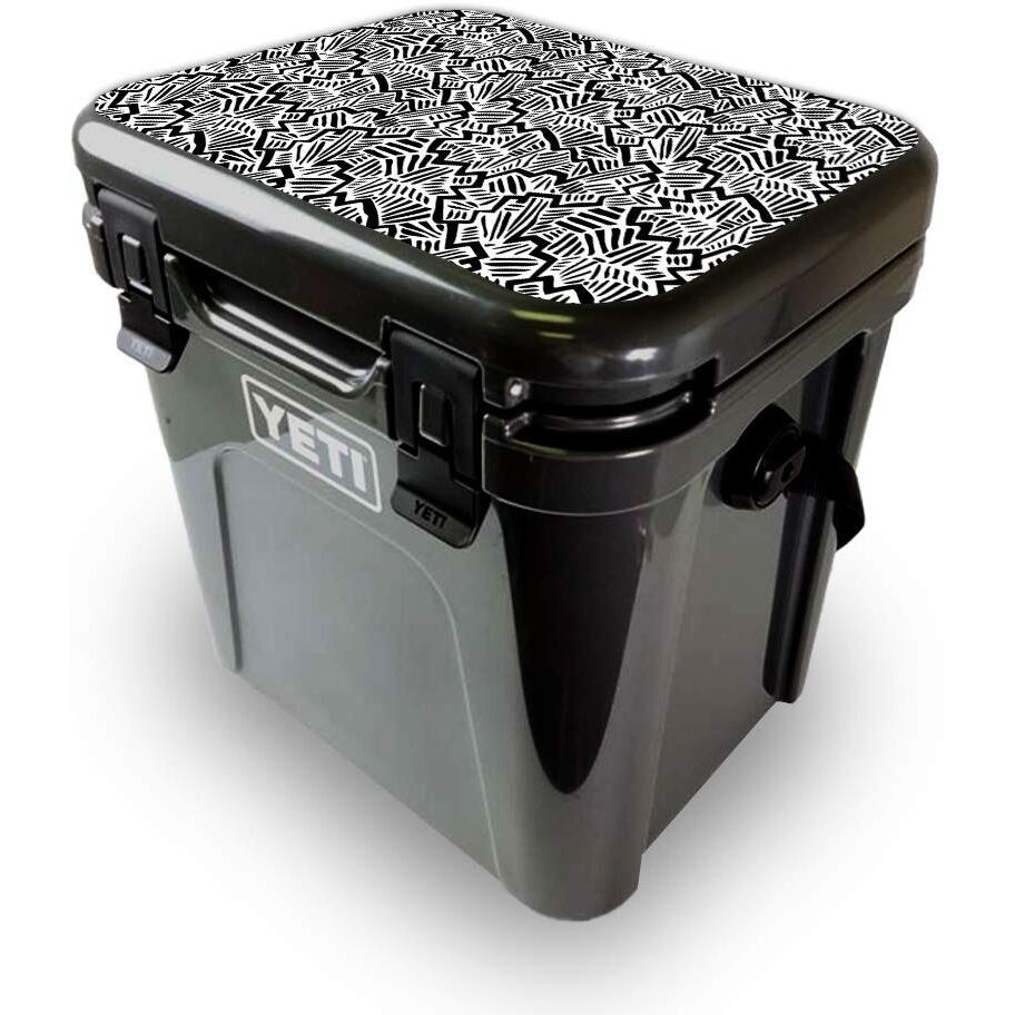 MightySkins YEROA24LID-Abstract Black Skin for Yeti Roadie 24 Hard cooler Lid - Abstract Black