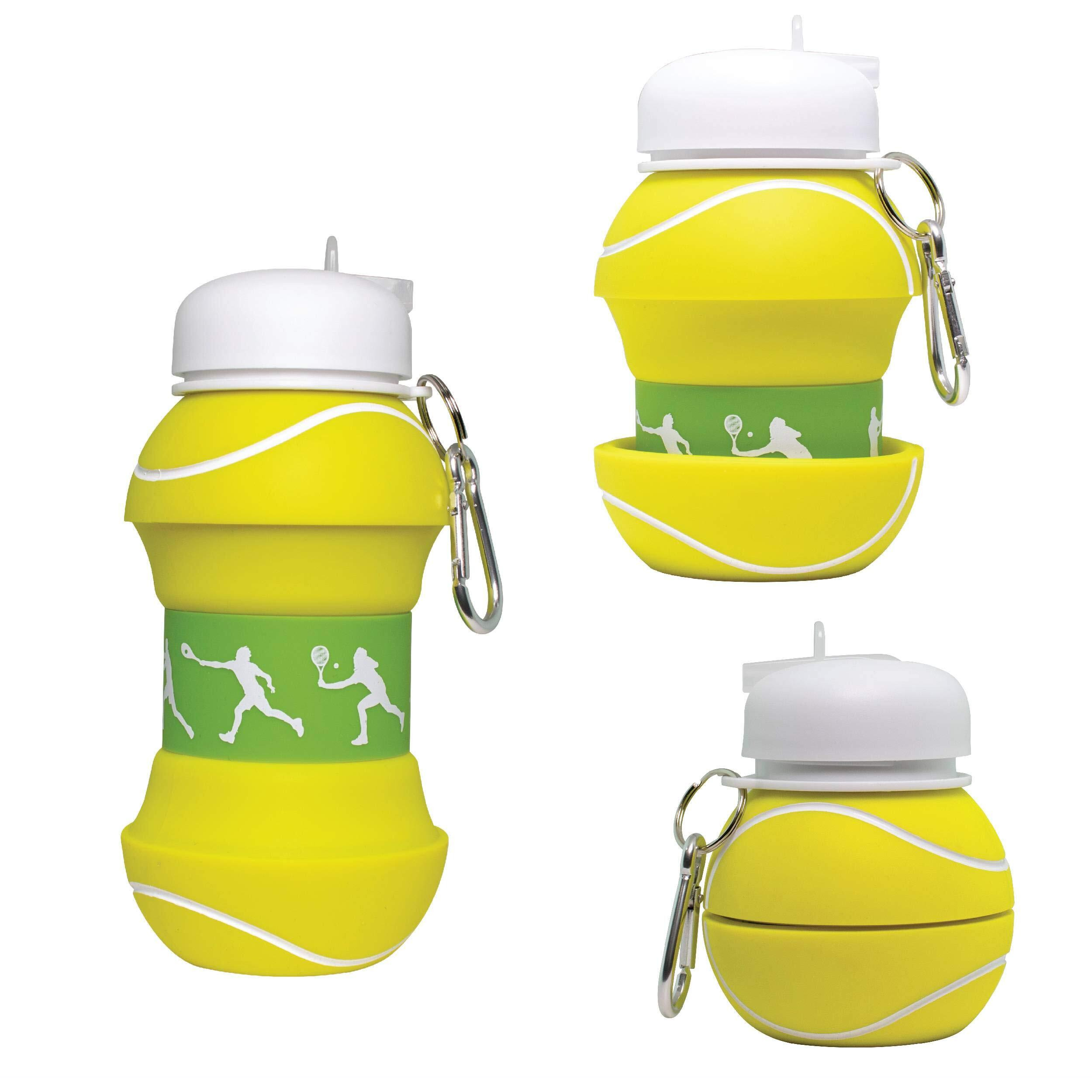 Maccabi Art 8724 18 oz Collapsible Silicone Tennis Ball Water Bottle