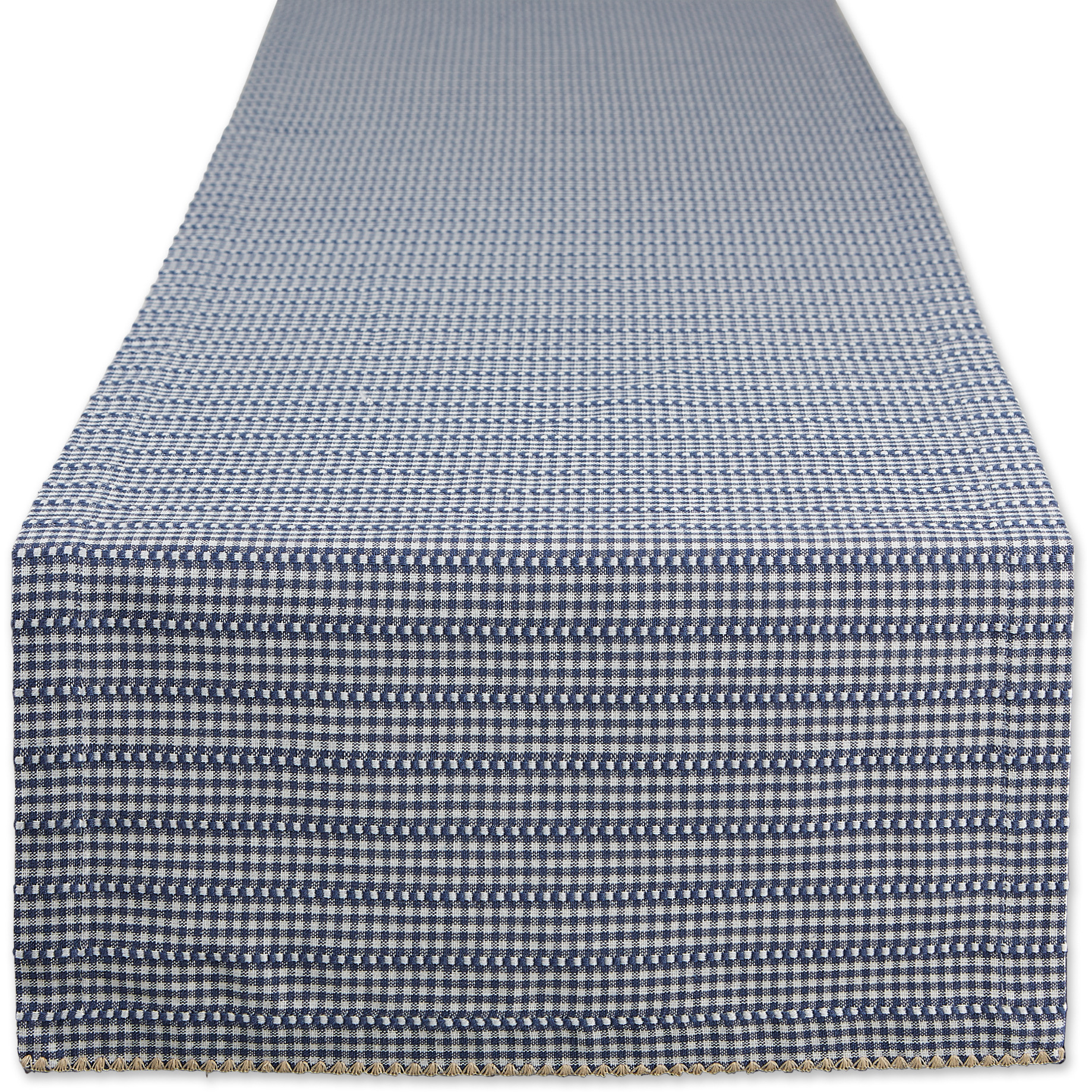 DII French Blue Farmhouse Gingham Table Runner