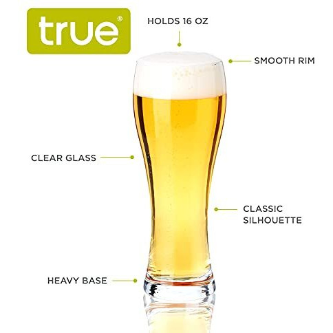 Wheat Beer Glasses, Set of 4 by True