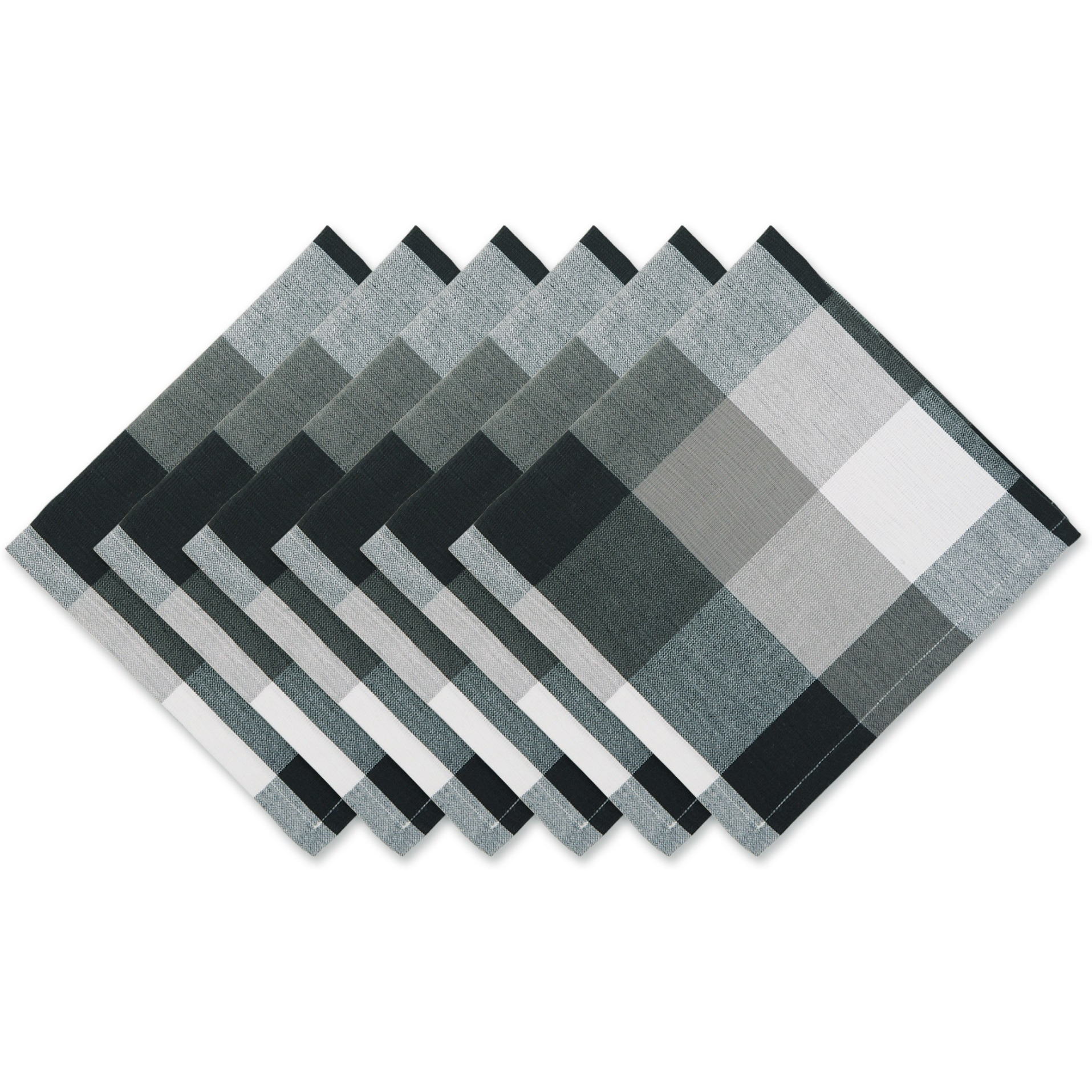 DII Black Tri Color Check Napkin (Set of 6)