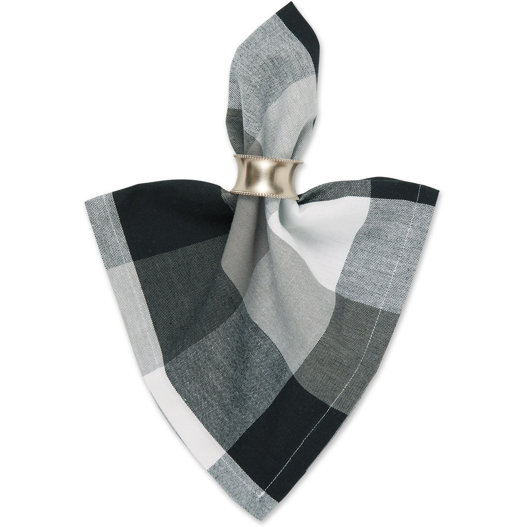 DII Black Tri Color Check Napkin (Set of 6)