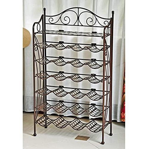 Iron 24-Bottle Wine Rack  Bronze