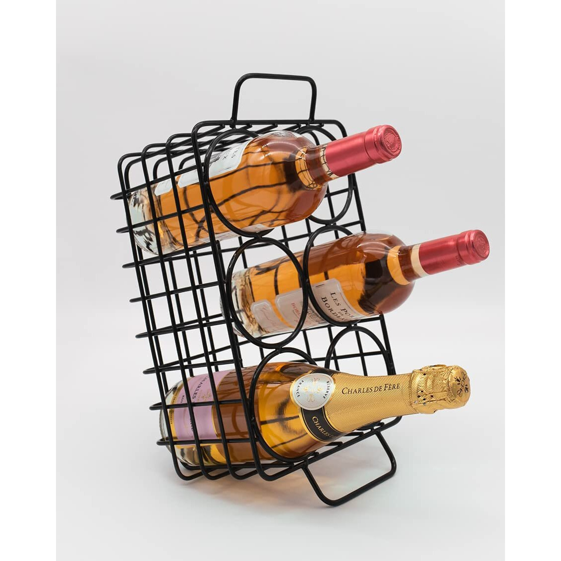 godinger 19951 Matte Black Wine Rack crate