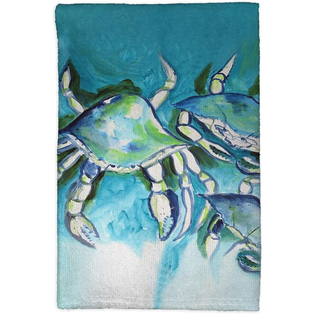 16 x 25 in. White Crabs Kitchen Towel